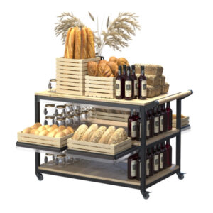 hlibnyj-stelazh-metalevyj-riznomanitnymy-polyczyamy-na-kolishhatkah